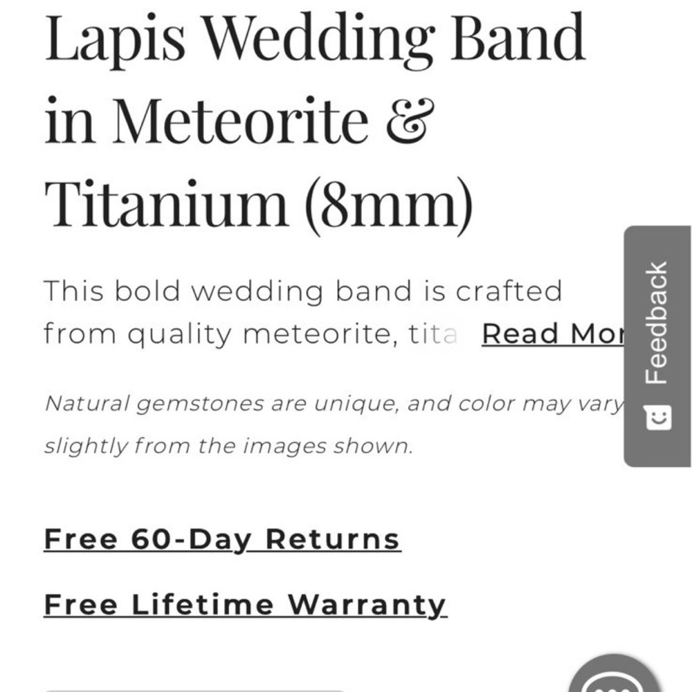 Shane Co Authentic Titanium Meteorite Lapis Lazuli Sz 11 Men’s Wedding Band Ring - Picture 3 of 13